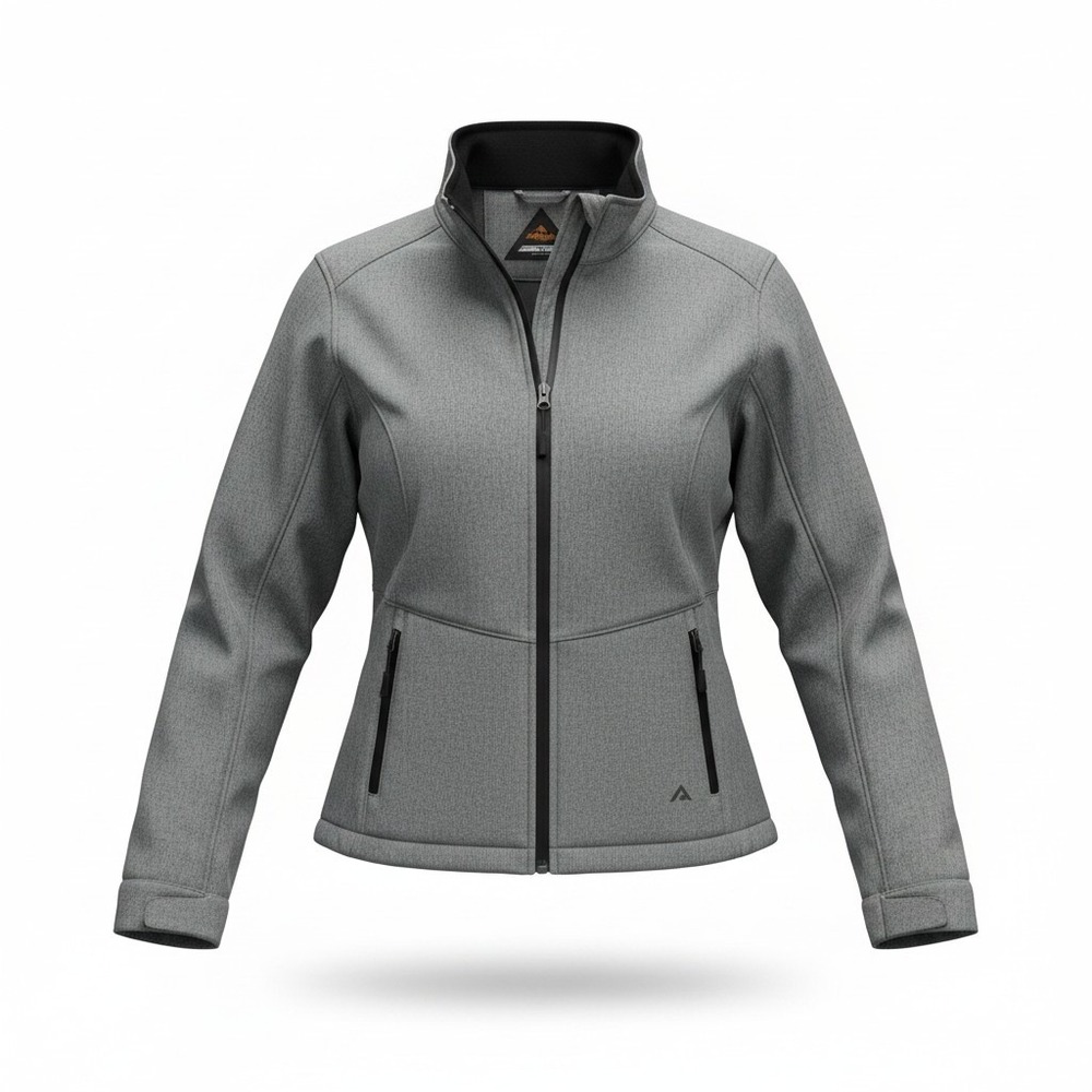Ridgecut Softshell Jacket Men Medium Gray Full Zip Fleece Lined Workwear Comfy